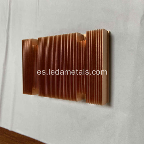 Disipador de calentador de calor de cobre CNC Skiving Heat disipador